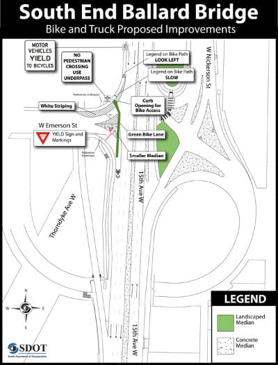 Input Needed Bike And Truck Improvements For South End Ballard Bridge Sdot Blog 