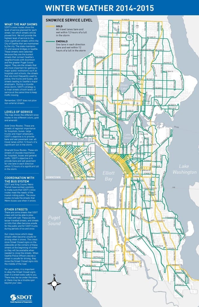 Seattle Snow Map Winter Weather Brochures Available Now - SDOT Blog