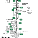 Map of I-5 exits in downtown Seattle