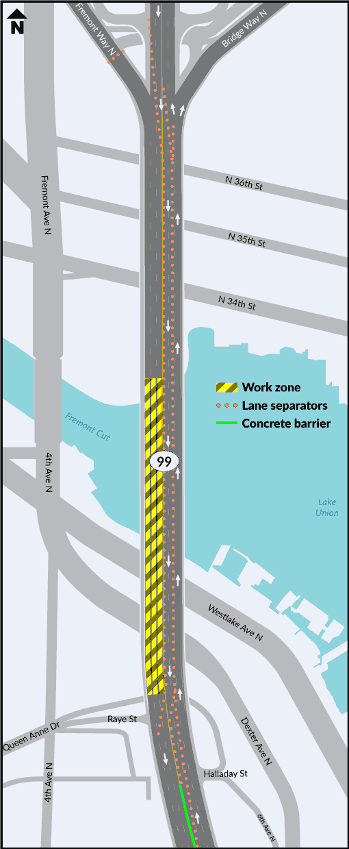 Aurora Bridge Lane Closure Map