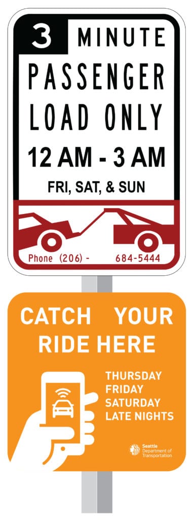 An example of the new ride-hailing signs. 