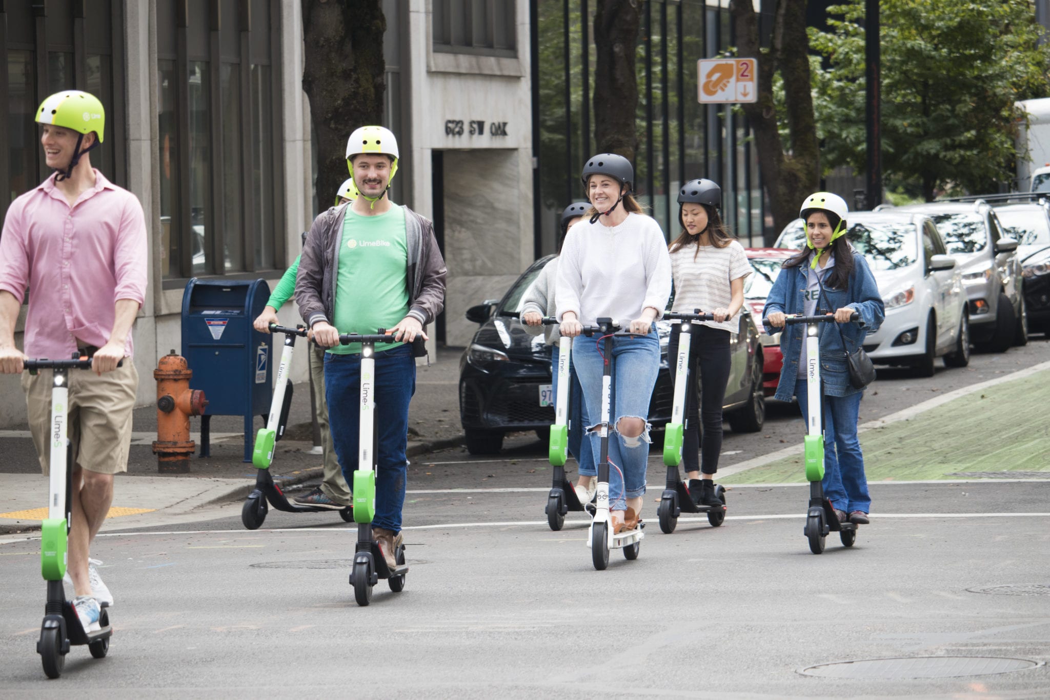 People riding scooters. Photo by Portland Bureau of 