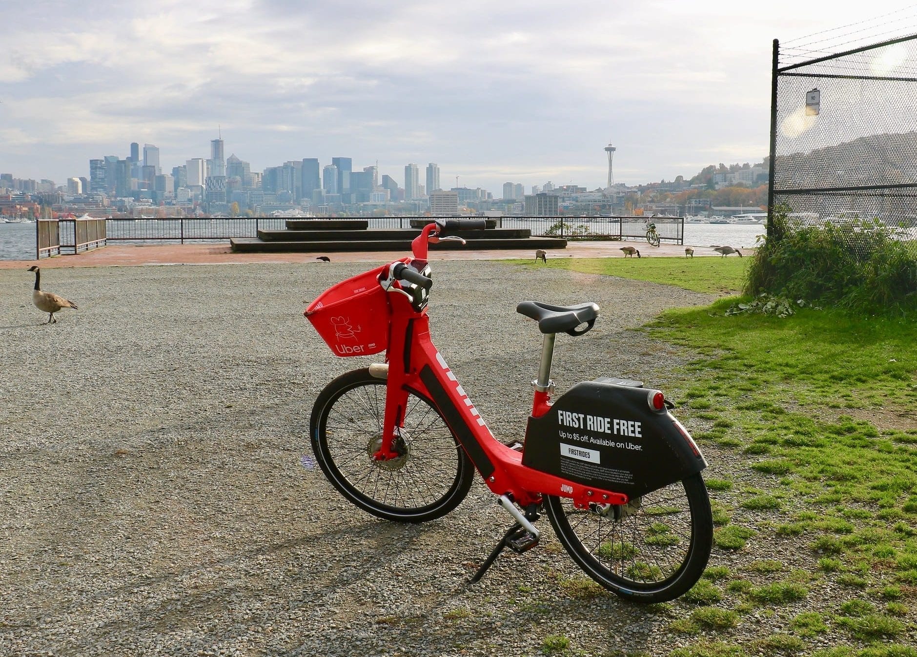 JUMP bike with Seattle in the background. Photo by Niki Seligman