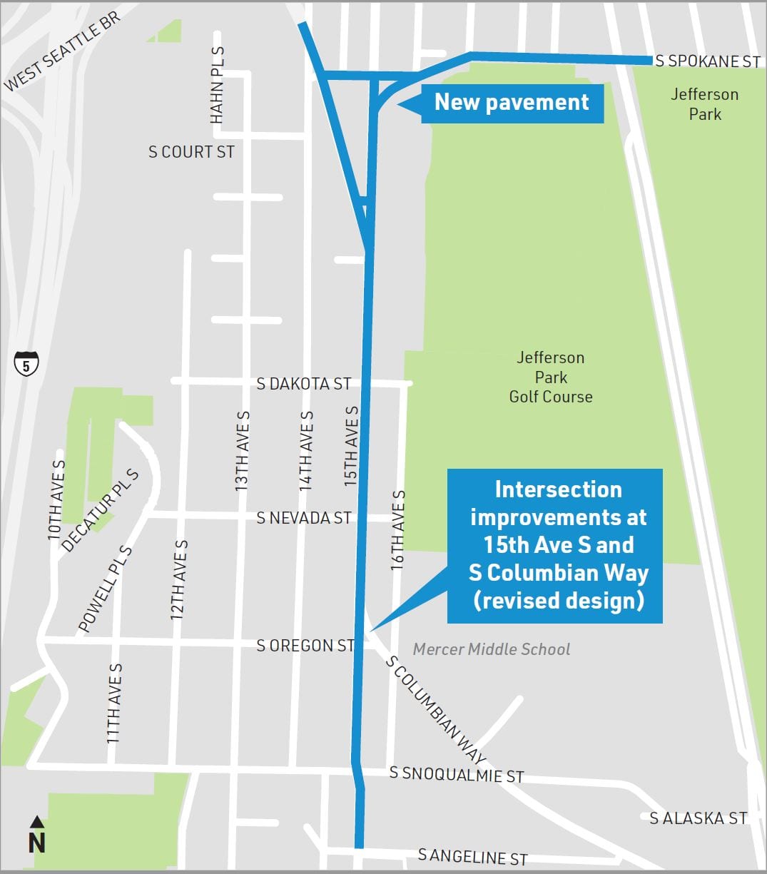 Map of project area at 15th Ave S