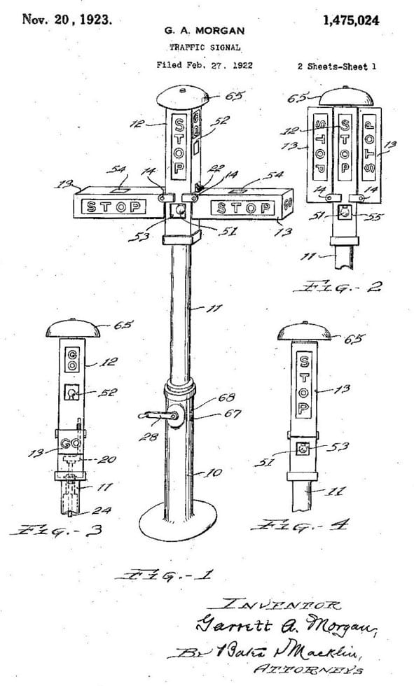 Garrett Morgan’s patent for a traffic signal