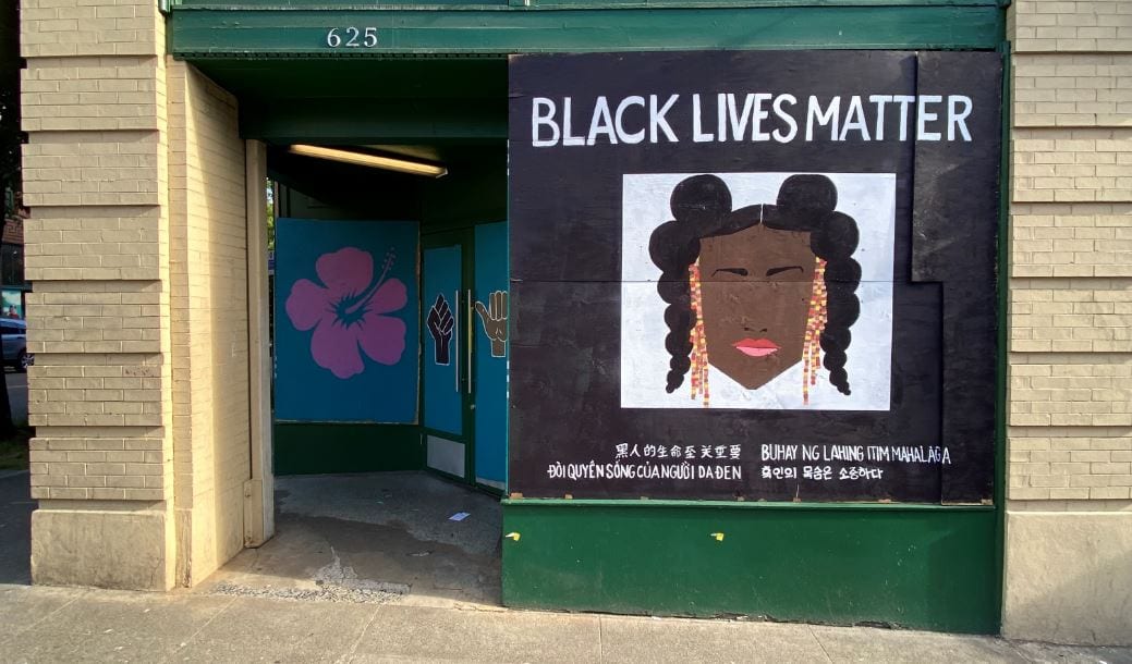 Black Lives Matter mural in Seattle's Chinatown International District - image by Casey Rogers
