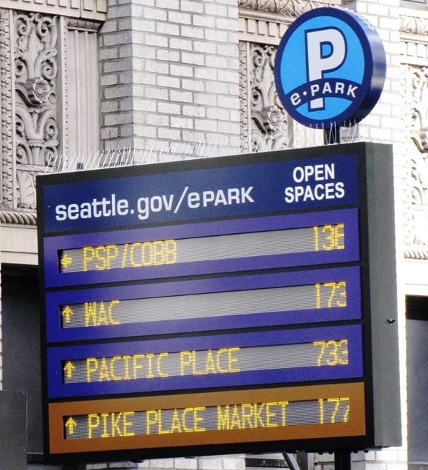 A City of Seattle epark sign.