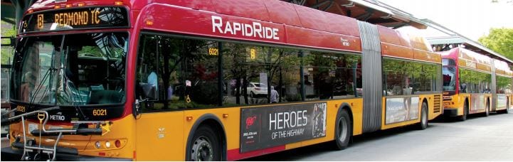 The RapidRide B line that goes to the Redmond Transit Center.