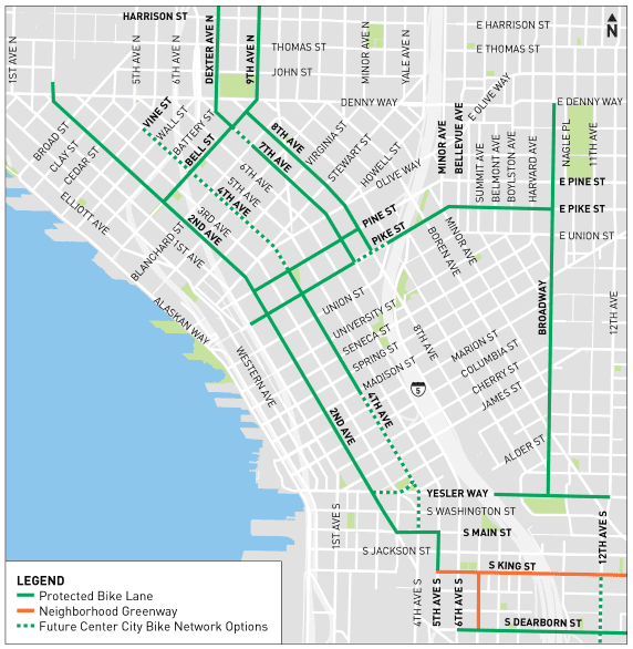Existing and planned Center City Bike Network.