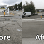 Before and after repaving at 44th Ave SW and SW Edmunds St.
