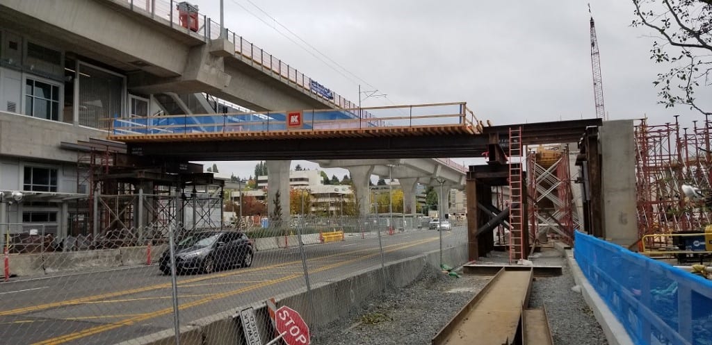 Support structure work near Sound Transit’s Northgate Link Extension