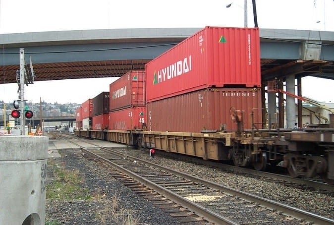 Freight train in South Seattle