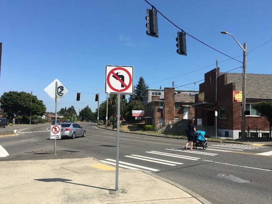 Current configuration of the intersection of 15th Ave S and S Columbian Way.