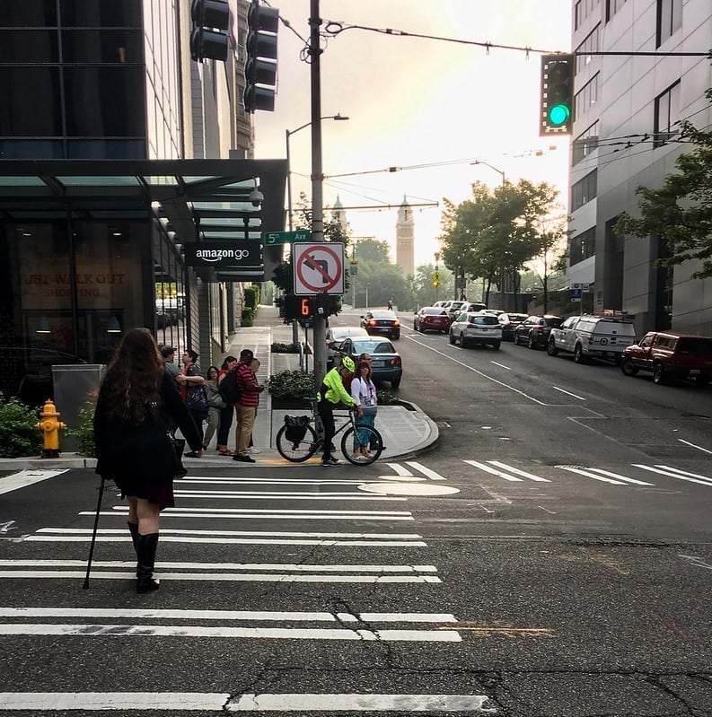 Pedestrian crossing 5th Ave. 