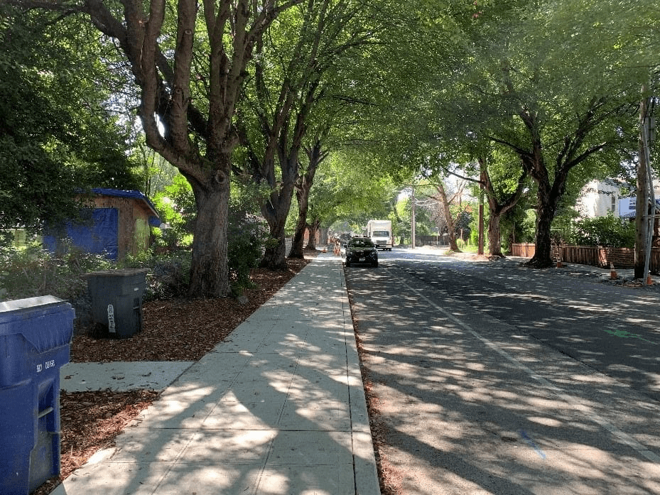 The east side of 8th Ave S today, with new sidewalk and parking restored