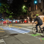 New protected Bike Lanes on 4th Ave provide safety and comfort for people biking downtown.