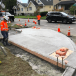 Crews installing an ADA Curb Ramp in January 2020. Photo: SDOT Flickr