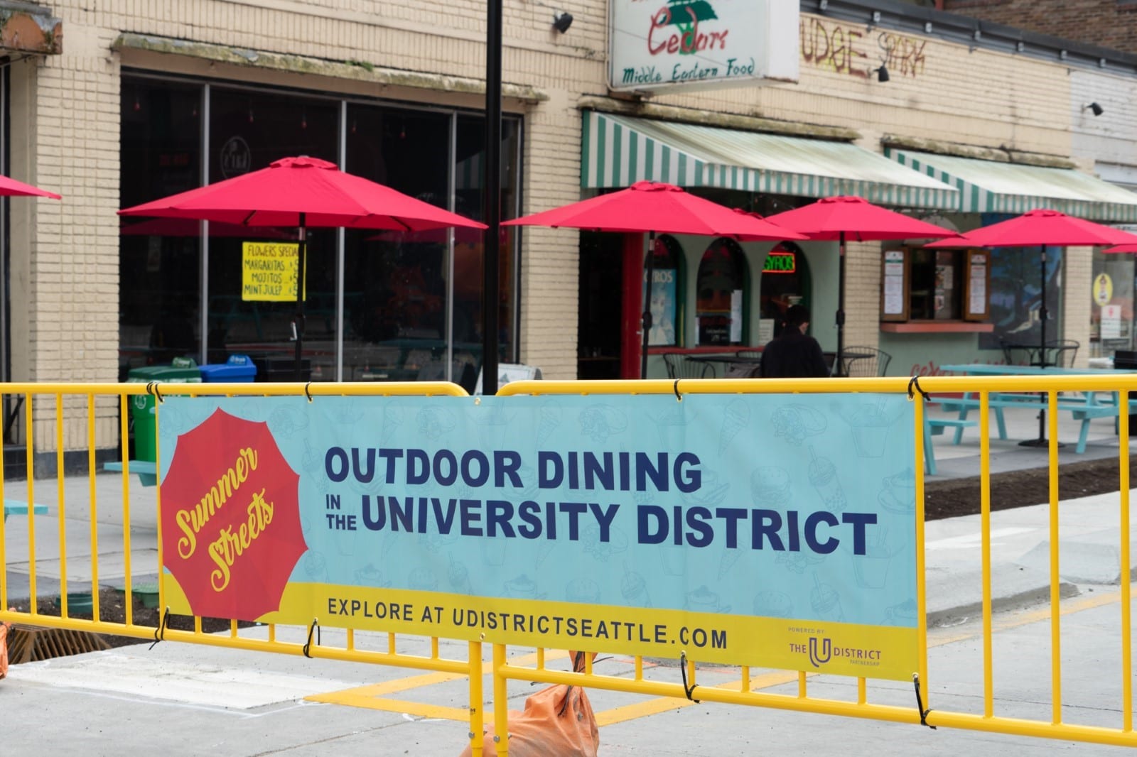 Outdoor dining in the University District. Photo Credit: University District Partnership.