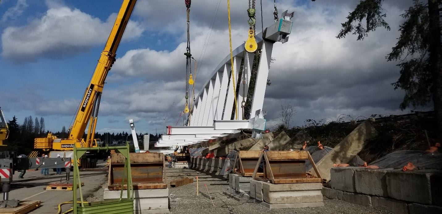 The bridge spans were delivered in February and March. Photo Credit: SDOT.