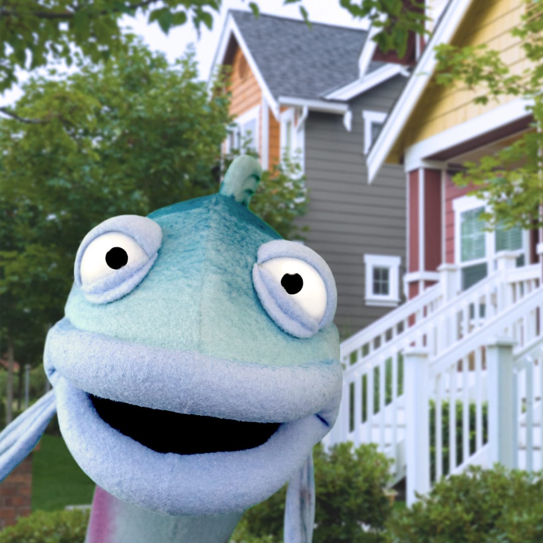Sal the SpokesSalmon gets some fresh air in her West Seattle community last spring.