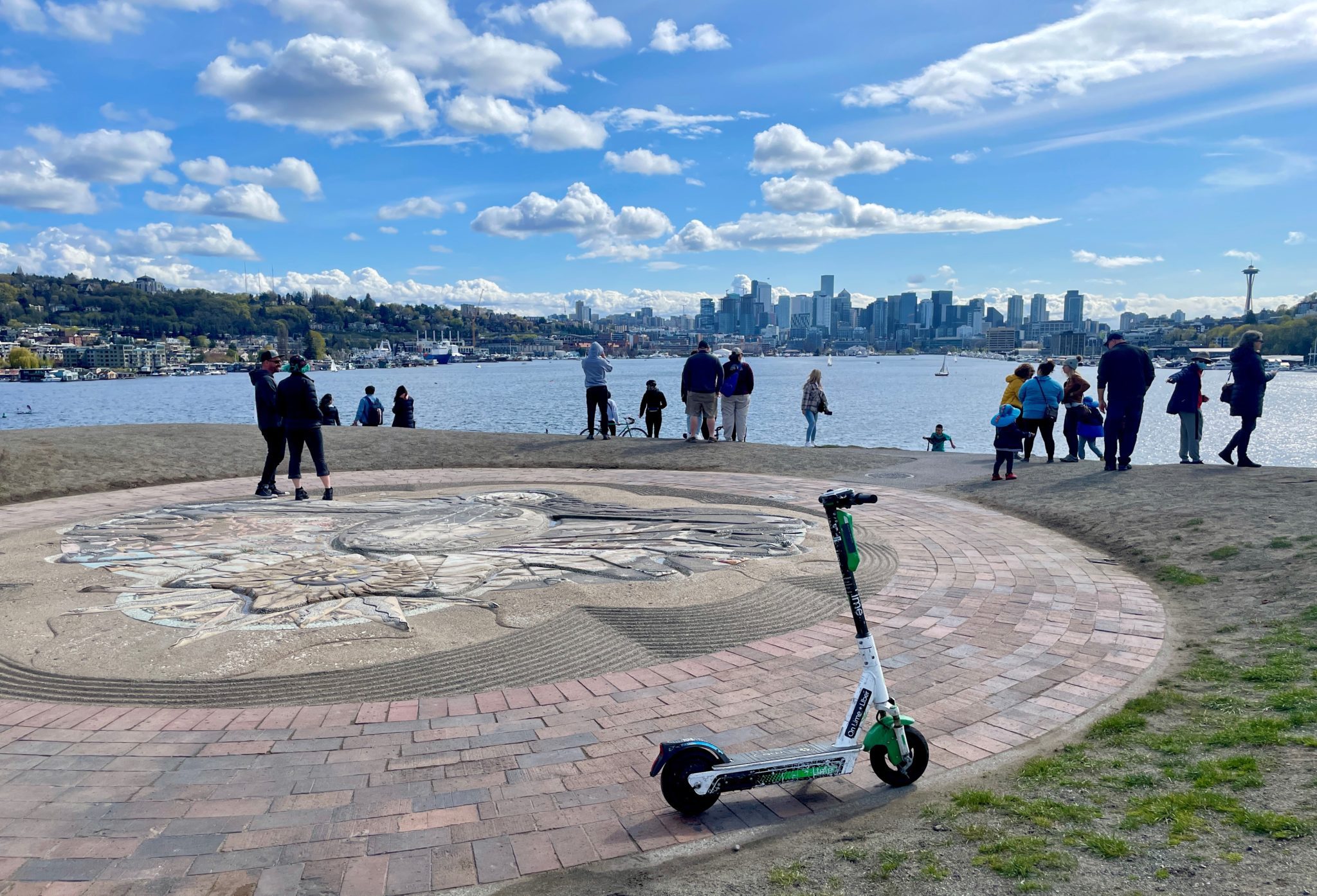 A Lime scooter in Gas Works Park.