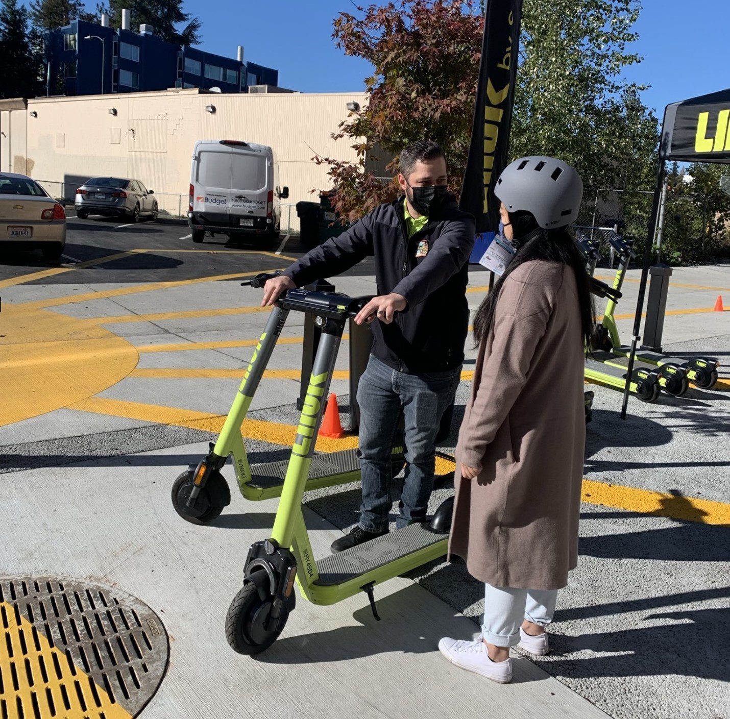A Seattle scooter outreach event in fall 2021.