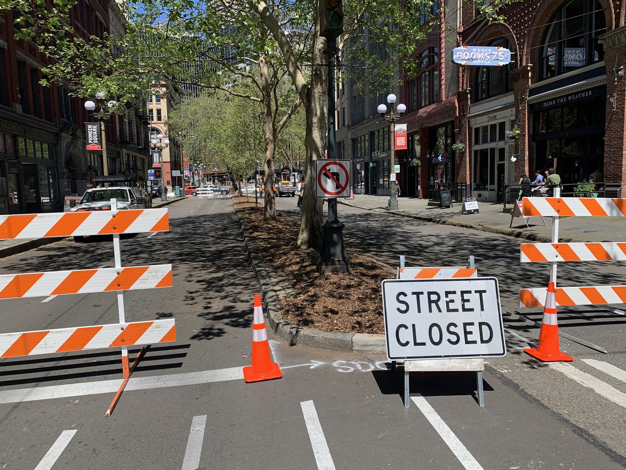 Sections of 1st Ave S were closed to traffic on Saturday, May 21 to keep everyone safe.