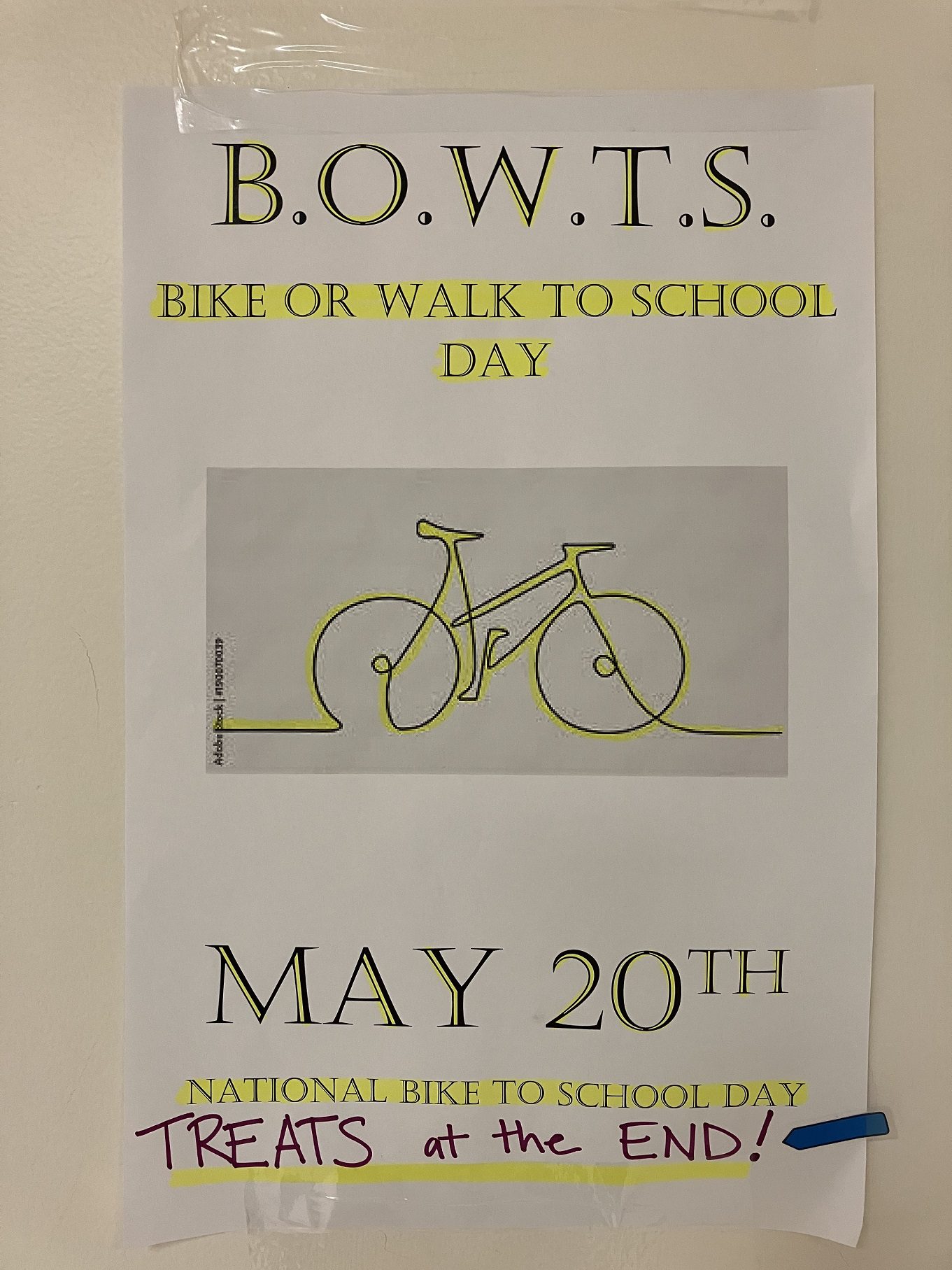Student volunteers made flyers and posted them around their school to build interest in Bike Everywhere Day 2022.