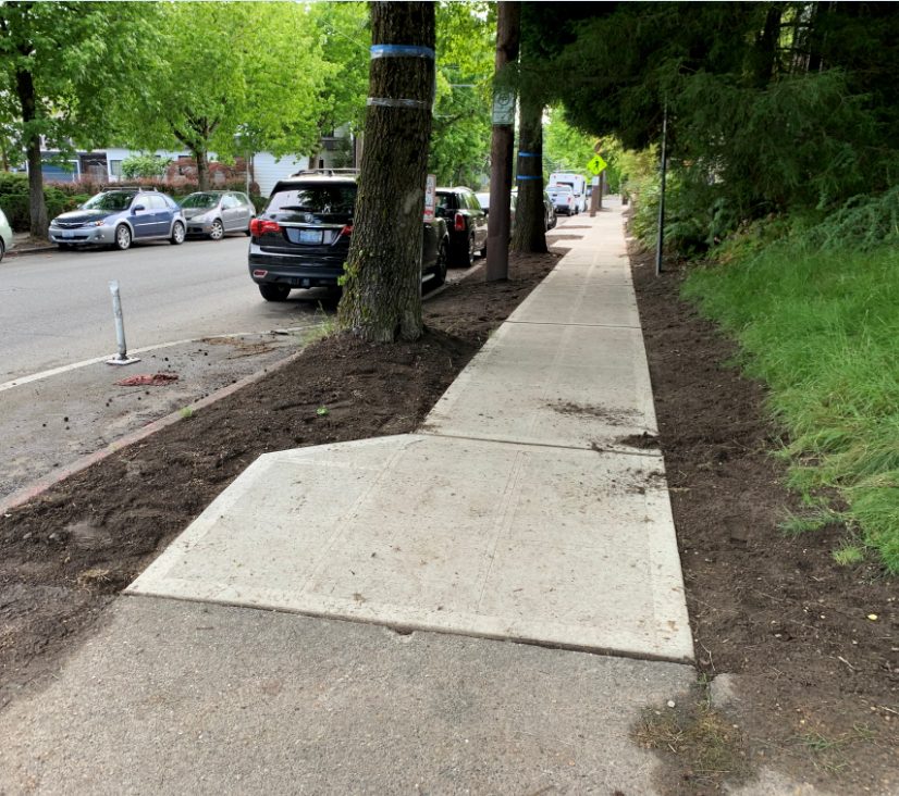 Newly repaired sidewalk on 17th Ave E and E Thomas St.
