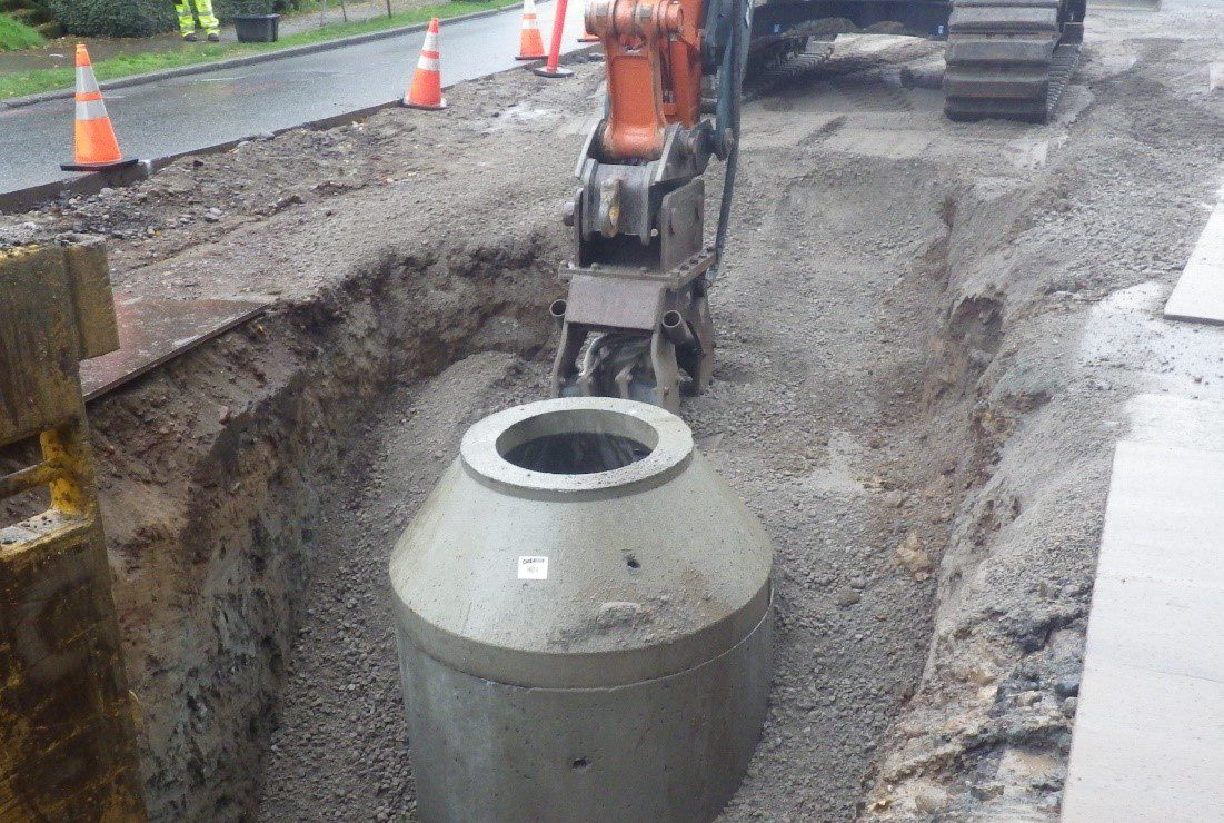 To improve drainage and surface water runoff, we installed several stormwater catch basins. Photo: SDOT 