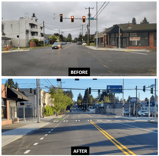 The intersection at 15th Ave NE and NE 80th St. Photos: SDOT 
