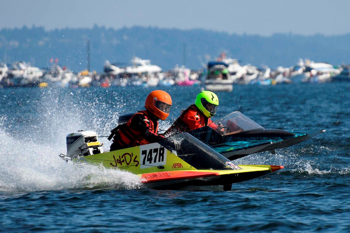 Racing boats at a past Seafair Festival.