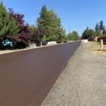 A newly resurfaced street in Seattle using Slurry Seal.