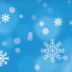 Blue icon with white snowflakes and lights illustrating winter weather, snow, and ice.