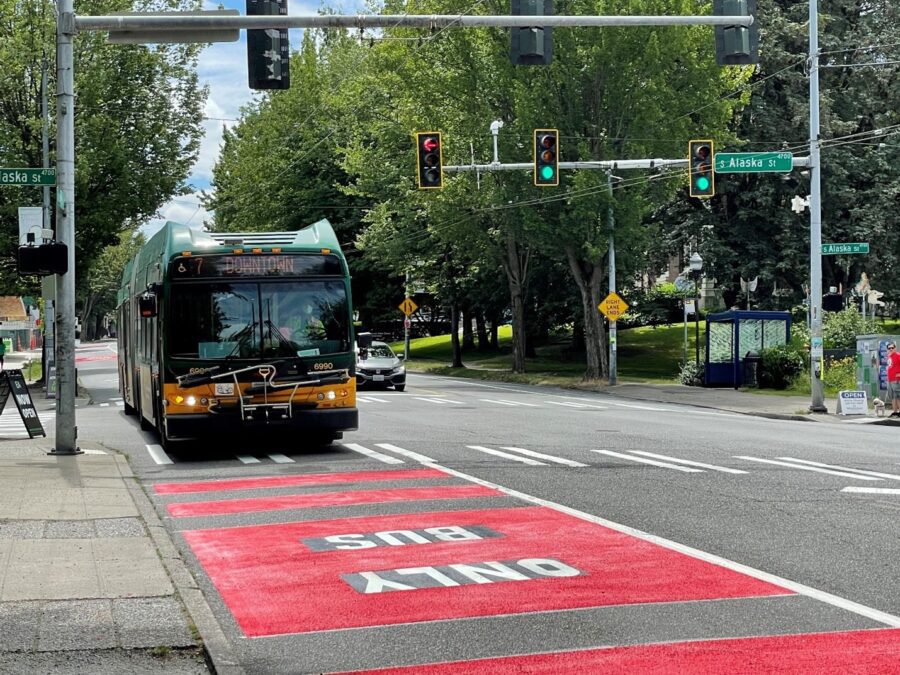 We’re piloting new bus-only lane treatments to encourage appropriate ...