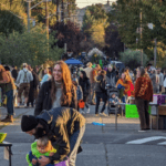 People attend a community gathering on a neighborhood street in Seattle. Photo: SDOT 